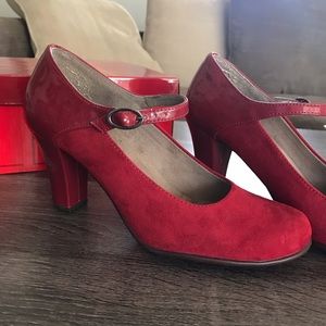 Aerosoles Roll With It Red Patent Maryjane Heels